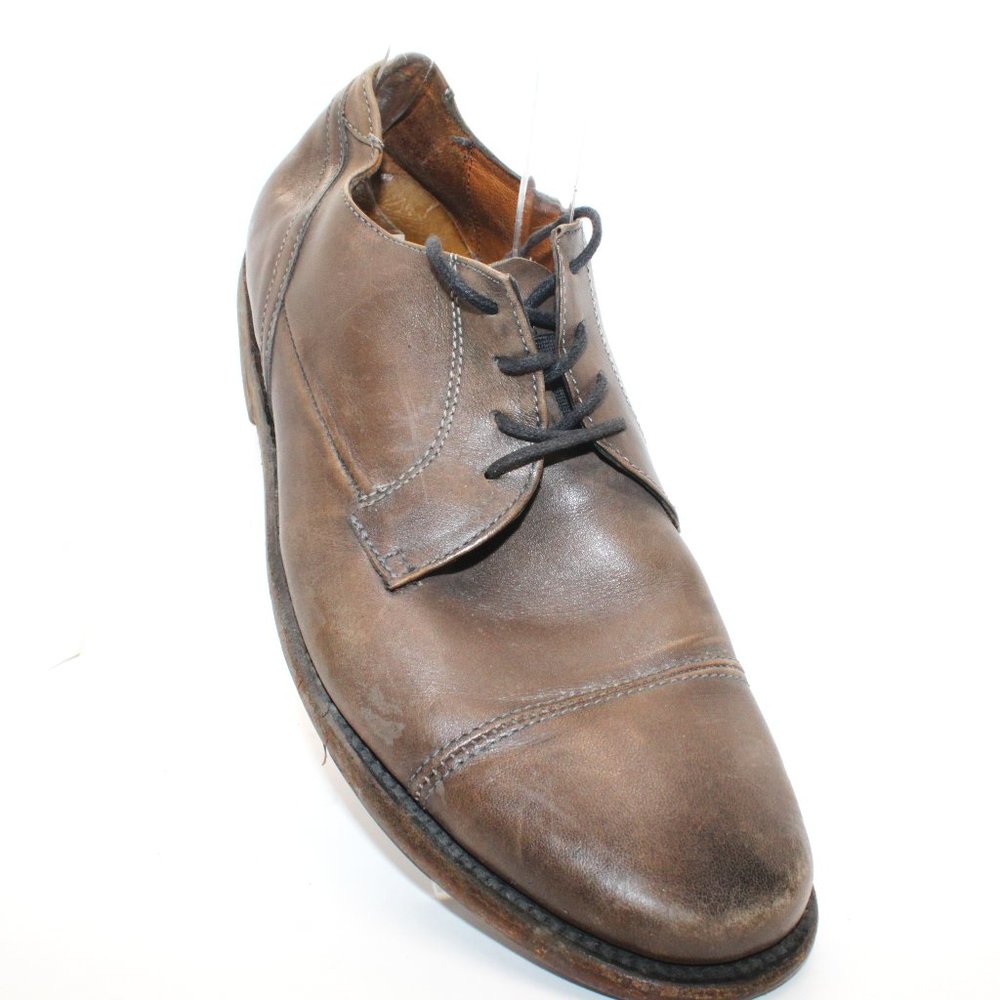 Sutro San Francisco Mens Sz 9D Larkin Brown Distressed Leather Oxford Shoes - Picture 1 of 14